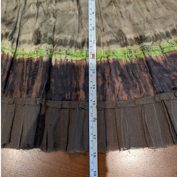 Free People Anna Corinna Boho Reworked Vintage Hand Pleated Dyed Skirt, size M - Picture 5 of 8